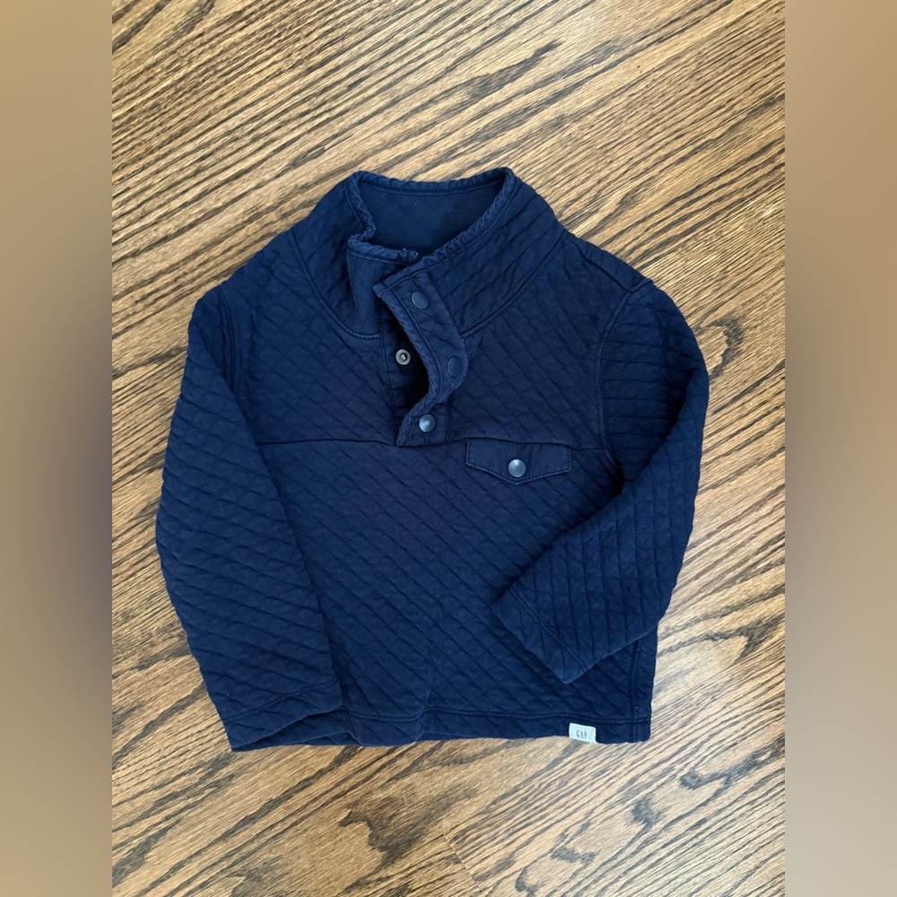 GAP Kids Navy Quilted Puffer Pullover, 3T